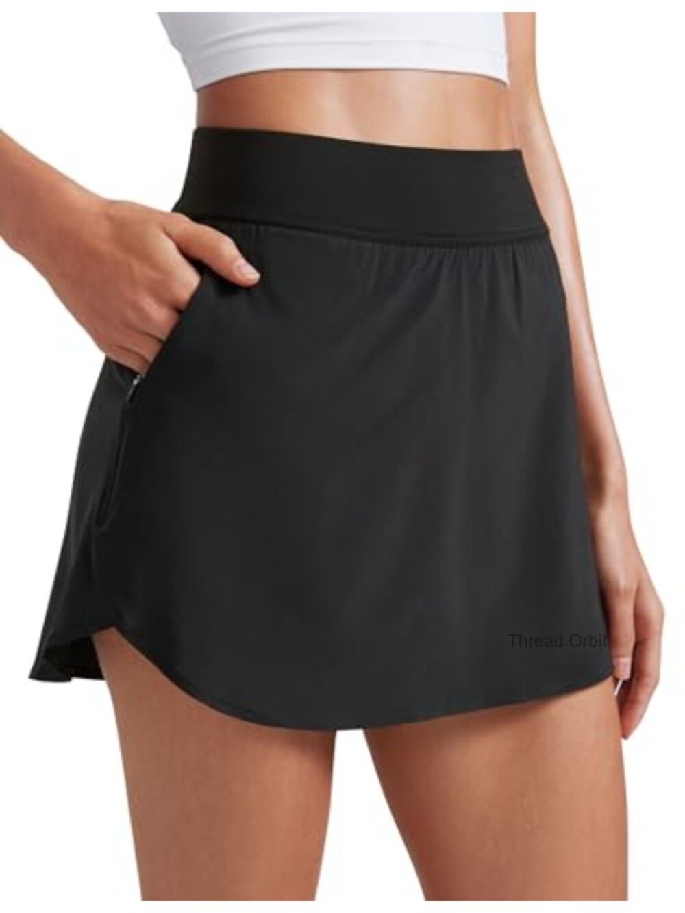CRZ YOGA High Waisted Dolphin Hem Golf Skort with Built-in Shorts 14.5"